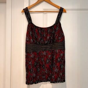 Studio1940 Y2K Babydoll Metallic Lace Whimsigoth Top Womens 18 20 Fairy Grunge